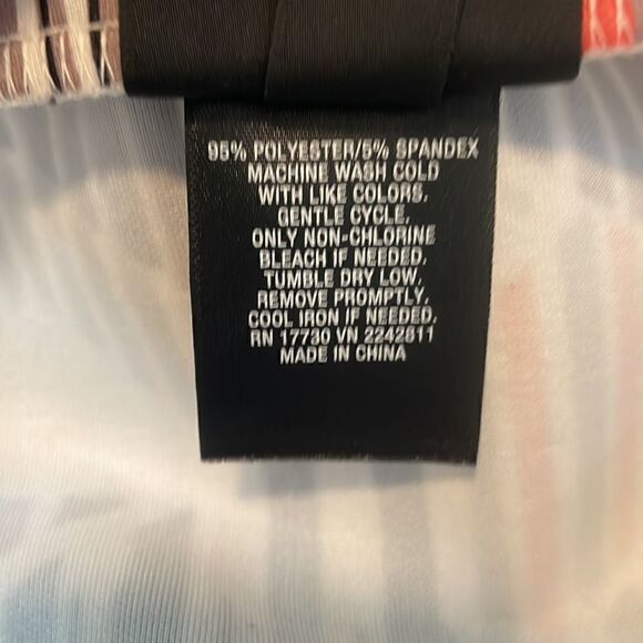 MOSSIMO Summer midi pencil skirt stretchy black white coral tribal print S - Picture 4 of 4